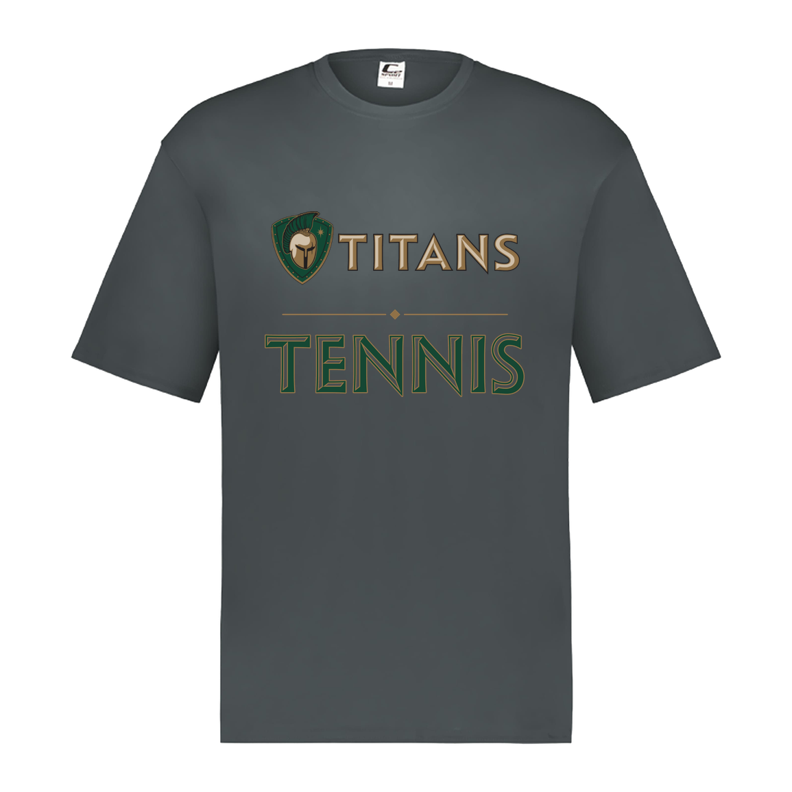 tc-titans-tennis-basic-c2-mens-performance-short-sleeve-tee — Graphite — Front — source sha256 ba775c67838470dd5da35ea4078923d99916bc8aa2ea08cf42db1bb703e90a35 — Color position 2