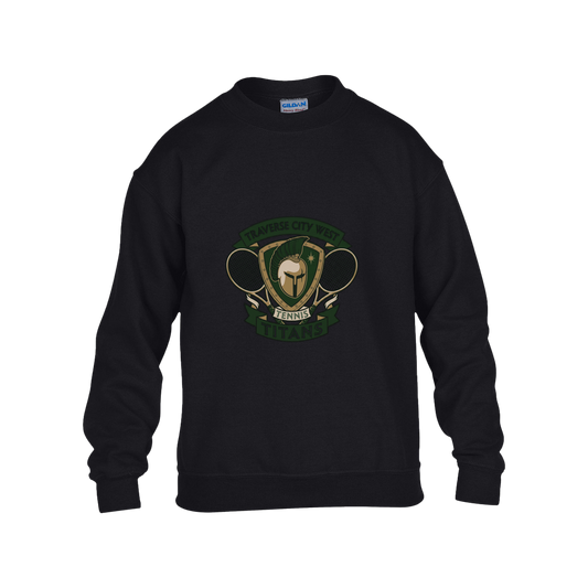 tc-titans-tennis-insignia-gildan-kids-heavy-blend-fleece-crew — Black — Front — source sha256 8710beb7aa53b22ce77a120bc06b7e04abde2971cf6f9be3038e778088c8d4c8 — Color position 1
