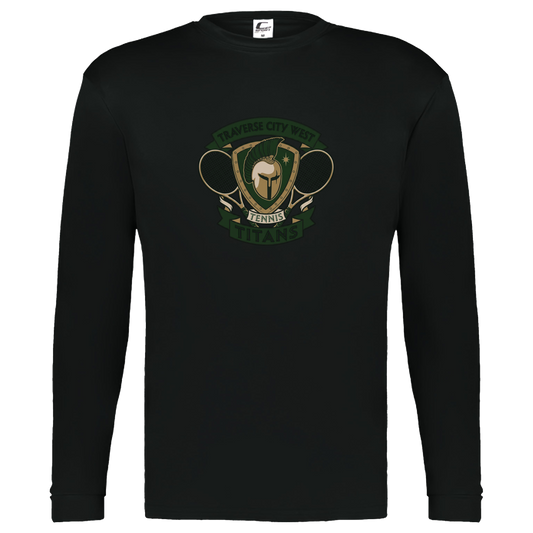 tc-titans-tennis-insignia-c2-kids-performance-long-sleeve-tee — Black — Front — source sha256 b507b9d88267fffe55d9e8446956537271843b56bce775f1c117b06aa92bd017 — Color position 1