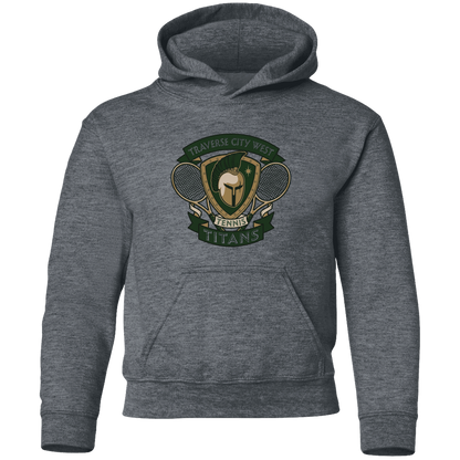 tc-titans-tennis-insignia-gildan-youth-pullover-hoodie — Dark Heather — Front — source sha256 b5a7bcffe8d5be3a00ff74d79108cf4a97475b3cf3dd2748dc37e6445be0a452 — Color position 4