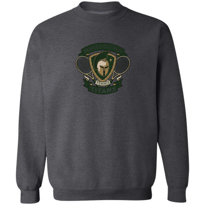 tc-titans-tennis-insignia-gildan-crewneck-pullover-sweatshirt — Dark Heather — Front — source sha256 dca7bb066e38b88656b58bed9dcc2435d70800d14d81298c9c6d93ecf5e4fc8f — Color position 6