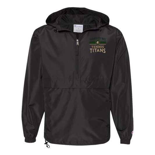 tc-titans-tennis-vintage-distressed-champion-unisex-packable-anorak-jacket — Black — Front — source sha256 01345c4cbcb02308f8b5625b3704409b2318bd8f66f8293ea81e739bfd9743d1 — Color position 1