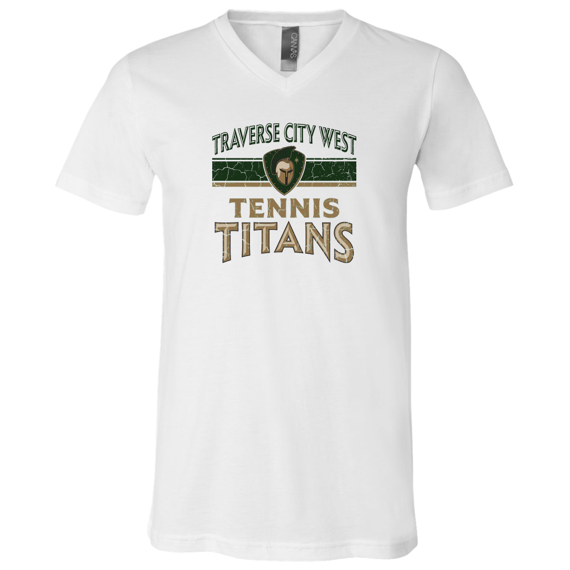 tc-titans-tennis-vintage-distressed-bella-canvas-unisex-jersey-ss-v-neck-t-shirt — White — Front — source sha256 019af432678b85b378166c7573a0320d66499da223ab3edbd4944df116738a20 — Color position 1