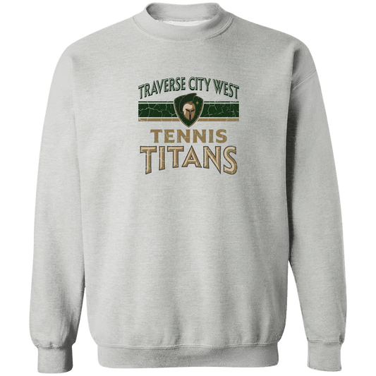 tc-titans-tennis-vintage-distressed-gildan-crewneck-pullover-sweatshirt — Sport Grey — Front — source sha256 181a4558fda03e8c2e54e99b9a8cfe80d7a6fc4fdca3de6c42f795f616ff36ea — Color position 1