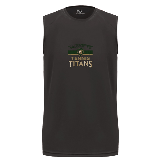 tc-titans-tennis-vintage-distressed-badger-b-core-sleeveless-performance-tee — Black — Front — source sha256 8a82c2d303def32d9dd5bbb54ee606735e6dd796224abc31eab41e1608726f13 — Color position 1