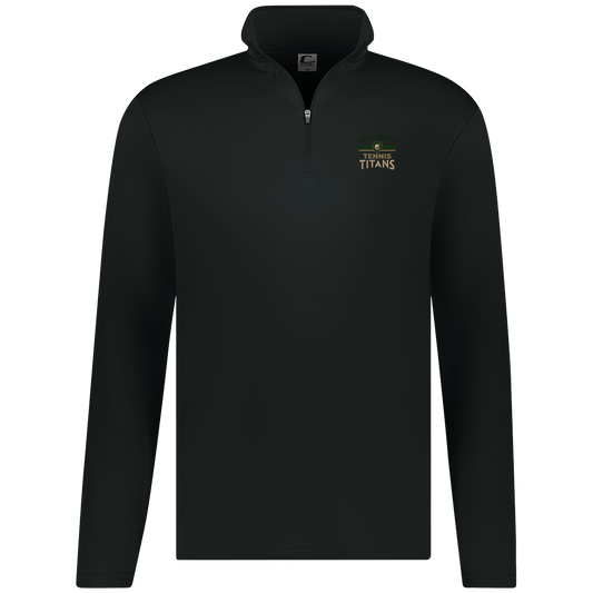 tc-titans-tennis-vintage-distressed-c2-mens-1-4-zip-pullover — Black — Front — source sha256 9607699572fc0aef788ff6d0086ba2e971b85b4f78f10cf2a0e7d9e080cdabe3 — Color position 1