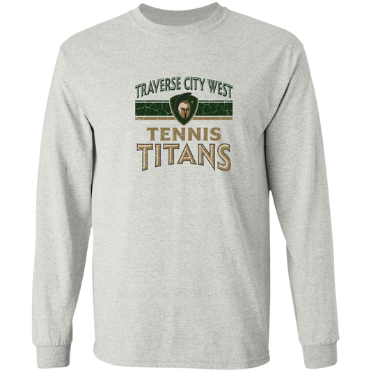 tc-titans-tennis-vintage-distressed-gildan-ls-t-shirt-5-3-oz — Ash — Front — source sha256 b6670f9cce522644c60bfcfe2f4e3264e20c781e2c78d4be8daeb50d297d9bb3 — Color position 1