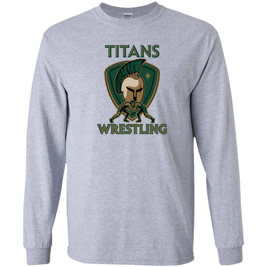 tc-titans-titan-crest-gildan-youth-ls-t-shirt — Sport Grey — Front — source sha256 1a48d9b79b6219eebc563b7bf5f433ab9e501a499ff517bbbda091f3faa4e66d — Color position 1