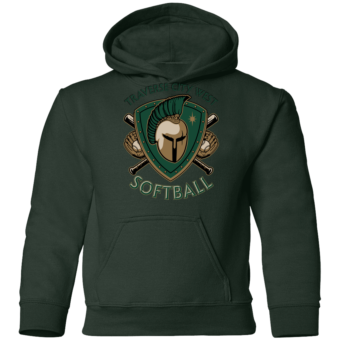 tc-titans-titan-crest-2-gildan-youth-pullover-hoodie — Forest Green — Front — source sha256 3635da1d15761a93d1cf11ec6b11e38c5c334e4d999d1d57e3b3e2a0bbbb452b — Color position 5