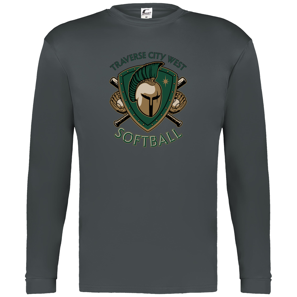 tc-titans-titan-crest-2-c2-mens-performance-long-sleeve-tee — Graphite — Front — source sha256 5ba5d8776f9331ac6d117bdb0c45979a84485cccd67644f332784f1bb7b6c6ea — Color position 2
