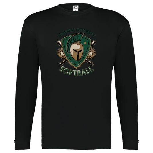 tc-titans-titan-crest-2-c2-kids-performance-long-sleeve-tee — Black — Front — source sha256 70278cd3943b1f4d186e7e1d5a69606ac6438e90efc9448687a110cdf99acadb — Color position 1