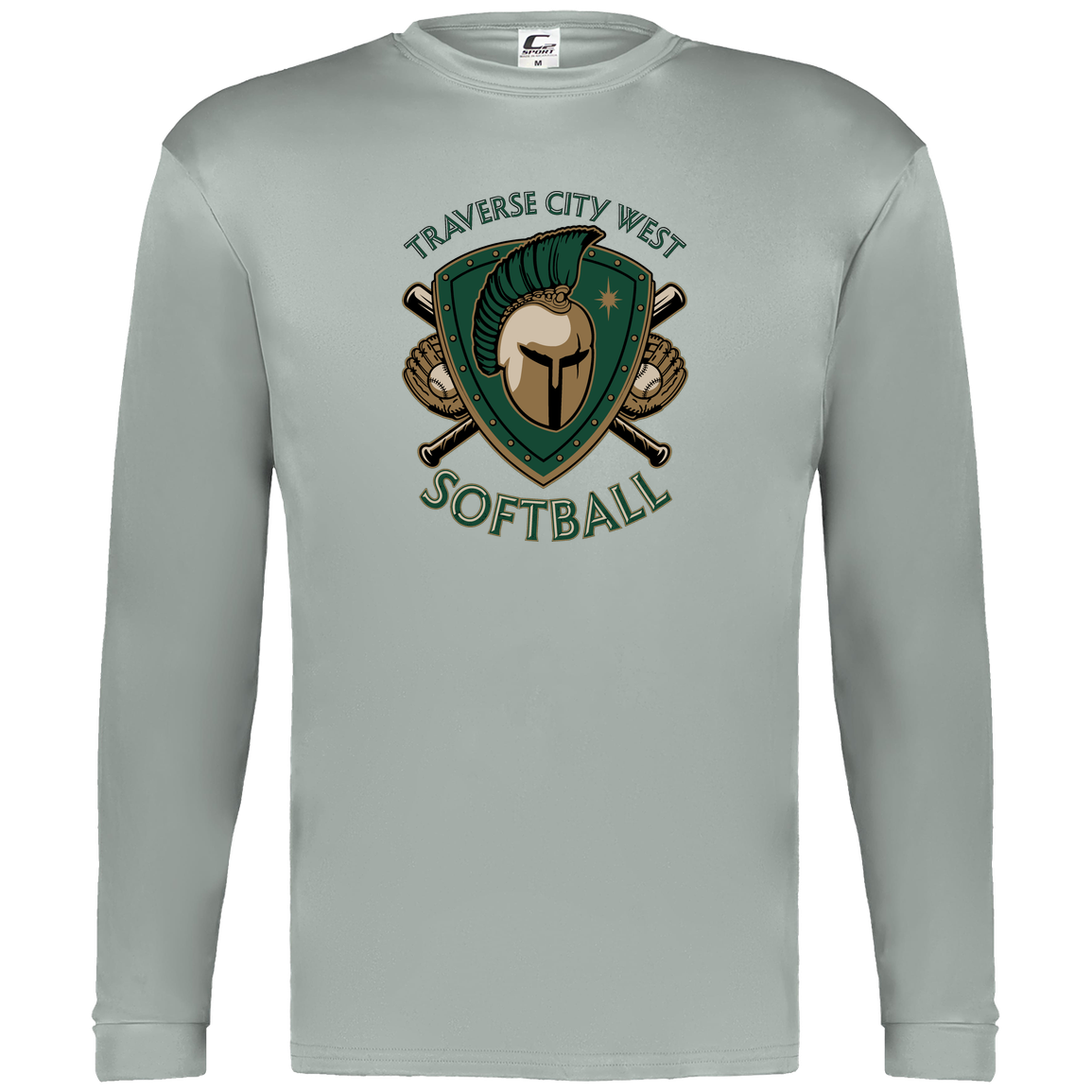 tc-titans-titan-crest-2-c2-mens-performance-long-sleeve-tee — Silver — Front — source sha256 90a01bfe8d03ff90a693e870b53c2082c515c4448fe3f7717bd0b0ca97e023d0 — Color position 3