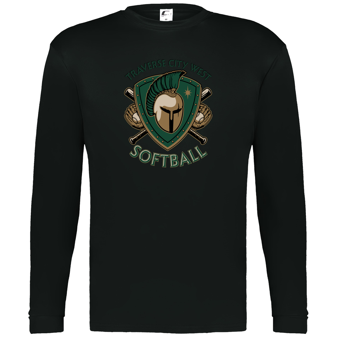 tc-titans-titan-crest-2-c2-mens-performance-long-sleeve-tee — Black — Front — source sha256 9ea427164e4e6229330e2603510f4a204d18ba78a479a24852a954c391dfdd6c — Color position 1