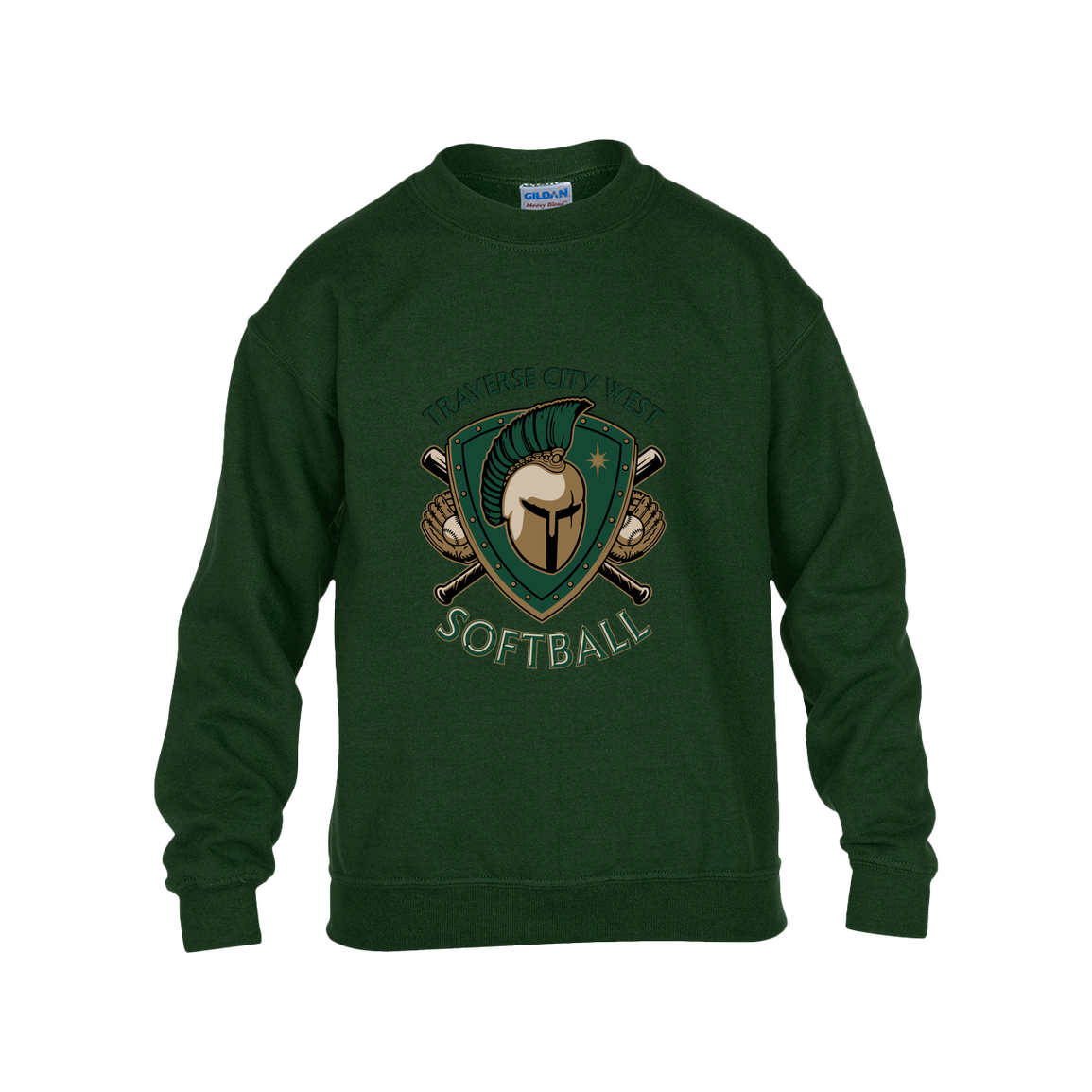 tc-titans-titan-crest-2-gildan-kids-heavy-blend-fleece-crew — Forest Green — Front — source sha256 c6cb739c6fced472eda086b68240c15907396f0e3944edaa171f72c400f4f1dd — Color position 5
