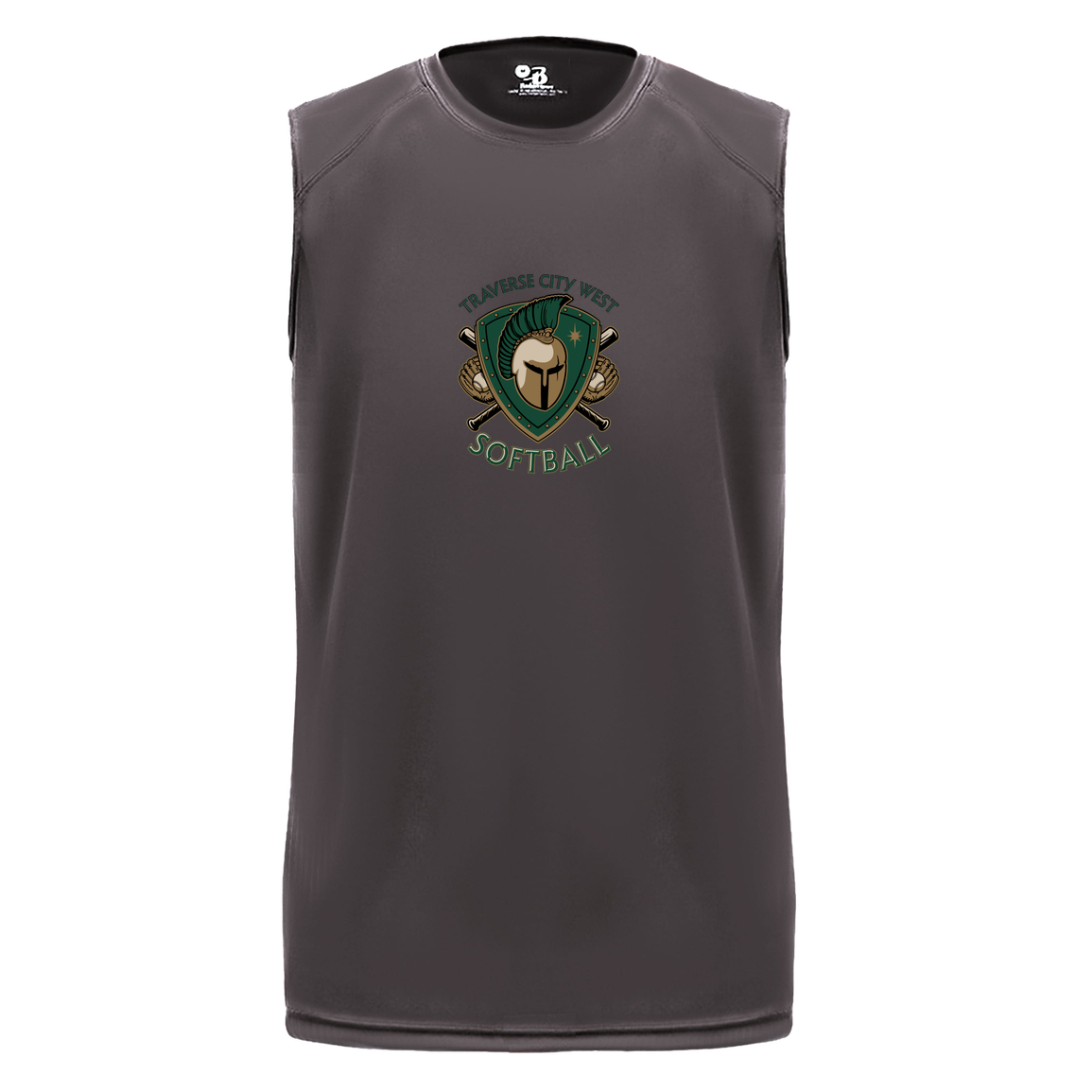tc-titans-titan-crest-2-badger-b-core-sleeveless-performance-tee — Graphite — Front — source sha256 cae9b88b5240f3978a1a38cb67e592acfc73e17e3fc802cbb1bd001785c82954 — Color position 2