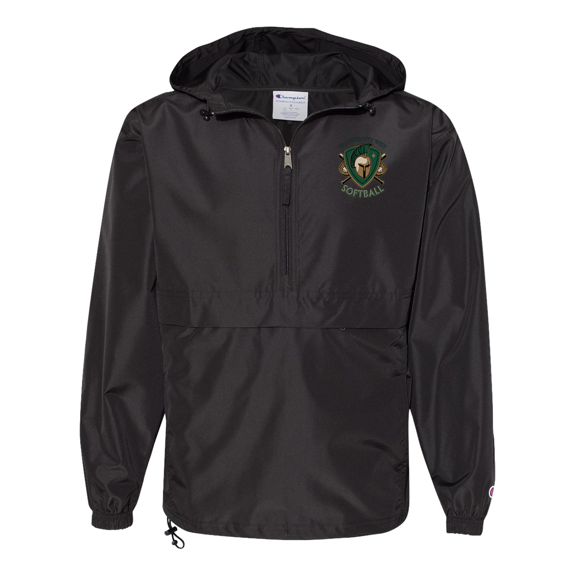 tc-titans-titan-crest-2-champion-unisex-packable-anorak-jacket — Black — Front — source sha256 cb53c32884987628d548af5424eb06fa0863510e14df92d63205d9108417d170 — Color position 1