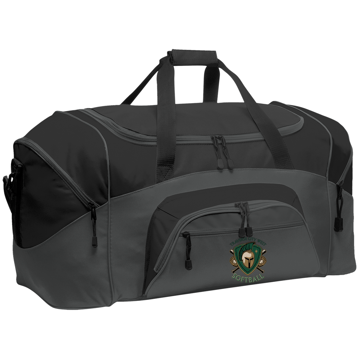 tc-titans-titan-crest-2-port-company-sport-duffel — Dark Charcoal/Black — Front — source sha256 ed5bf8dddb5e2c68d7399e2dd340fe9dc3332cf64fc49cb017899419c177935b — Color position 2