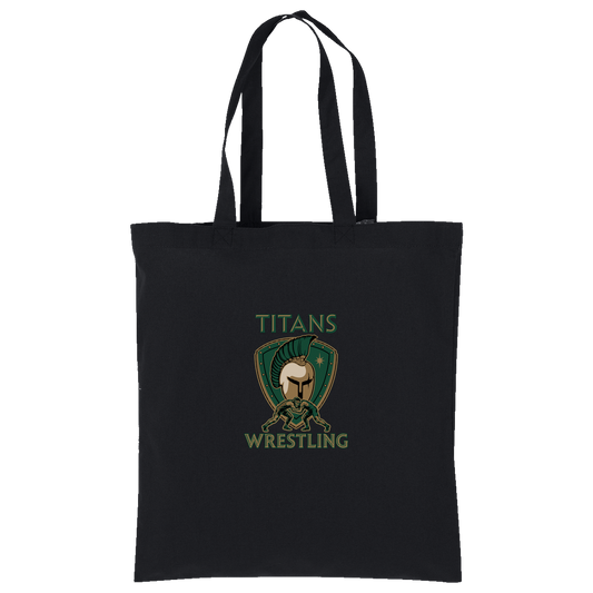 tc-titans-titan-crest-port-authority-core-cotton-tote — Deep Black — Front — source sha256 49f3f2506dbb11ff381a4edd39642ff3209c083a001bb5fd612198e89b41bf26 — Color position 1