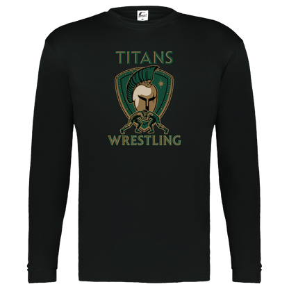 tc-titans-titan-crest-c2-kids-performance-long-sleeve-tee — Black — Front — source sha256 80d542e9df24402b4820b50f5fd39feaaa6892bdeea043041176e186f8b929f3 — Color position 1