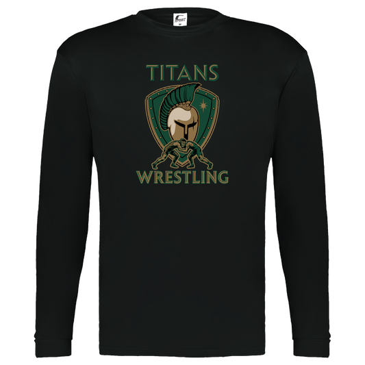 tc-titans-titan-crest-c2-kids-performance-long-sleeve-tee — Black — Front — source sha256 80d542e9df24402b4820b50f5fd39feaaa6892bdeea043041176e186f8b929f3 — Color position 1