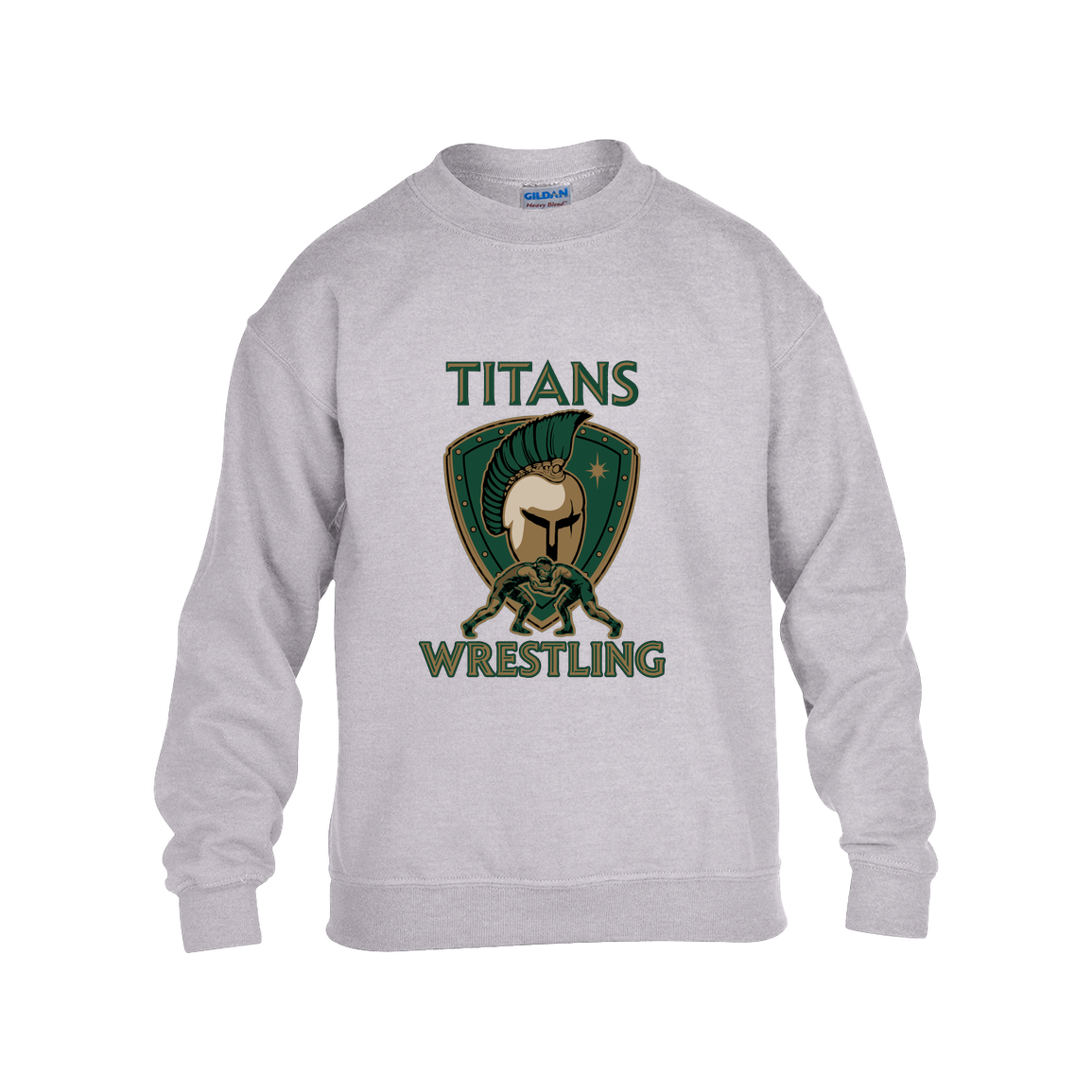 tc-titans-titan-crest-gildan-kids-heavy-blend-fleece-crew — Grey — Front — source sha256 84c33b2eba2691b1a29ab6a155295e973b9b78c607c99d3e99cb6a60d2819fe9 — Color position 3