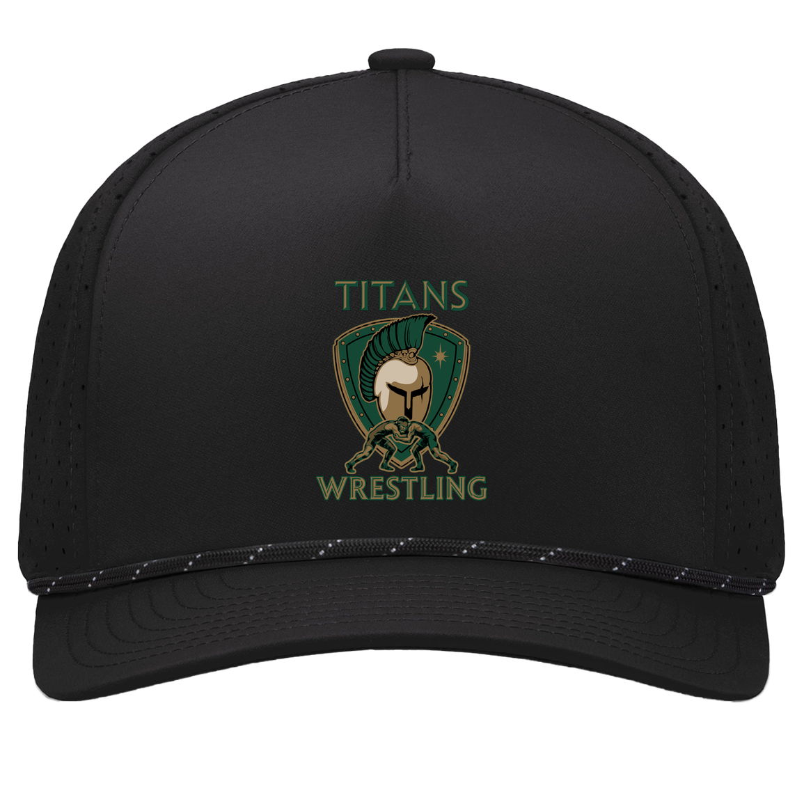 tc-titans-titan-crest-pacific-headwear-weekender-perforated-snapback-cap — Black/Black — Front — source sha256 ab7781f30794ab94c1d5210e728809c93955ee291fc98df907d6842fc697f062 — Color position 1