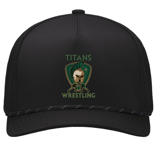 tc-titans-titan-crest-pacific-headwear-weekender-perforated-snapback-cap — Black/Black — Front — source sha256 ab7781f30794ab94c1d5210e728809c93955ee291fc98df907d6842fc697f062 — Color position 1