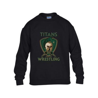 tc-titans-titan-crest-gildan-kids-heavy-blend-fleece-crew — Black — Front — source sha256 b99e83096805da722970a11281c471d2ace9336d186284b26c6884bc15c16fe3 — Color position 1