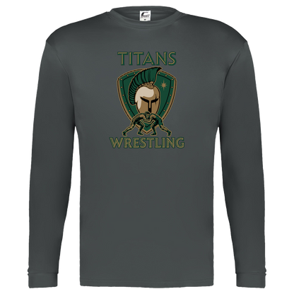 tc-titans-titan-crest-c2-kids-performance-long-sleeve-tee — Graphite — Front — source sha256 de49add45eb192da0111129078dc61c8f73d8e99cbc40def83fb10efc2c6670d — Color position 2