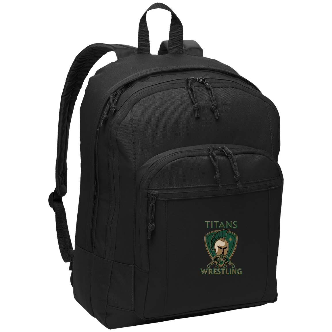 tc-titans-titan-crest-port-authority-basic-backpack — Black — Front — source sha256 f31baae42dc7bc038a193d52f0bfb454e092e254c15f8255f73192000c4103d3 — Color position 1