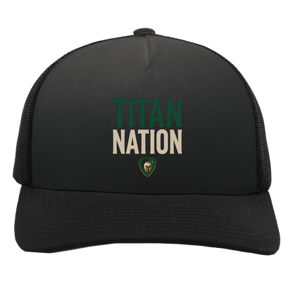 tc-titans-titan-nation-pacific-headwear-5-panel-trucker-snapback-cap — Black/Black — Front — source sha256 0b1cdb25601c9c5638deebbf9e20646c77674ca6ef1c9e9b292f4f0fe69cc86b — Color position 3