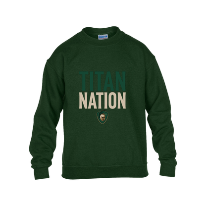 tc-titans-titan-nation-gildan-kids-heavy-blend-fleece-crew — Forest Green — Front — source sha256 15a31fbfb1d419e1b4b2d8bb37f7e854ca1d78dc1d6bb2cce029abe8e9df98a7 — Color position 5