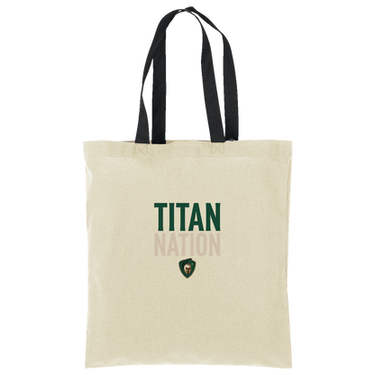 tc-titans-titan-nation-port-authority-core-cotton-tote — Natural/Deep Black — Front — source sha256 1fb2d2fdda77828a0908cd28d1492fd867223023915997494f8e0cce9670aab4 — Color position 3