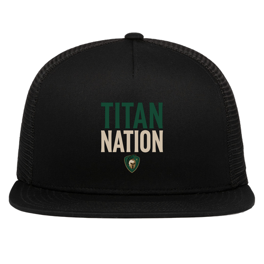 tc-titans-titan-nation-pacific-headwear-d-series-5-panel-trucker-snapback-cap — Black — Front — source sha256 237126b7fe90be8551e1c0aca7f537c74eff92023b2d065f1d430318482e18e3 — Color position 1