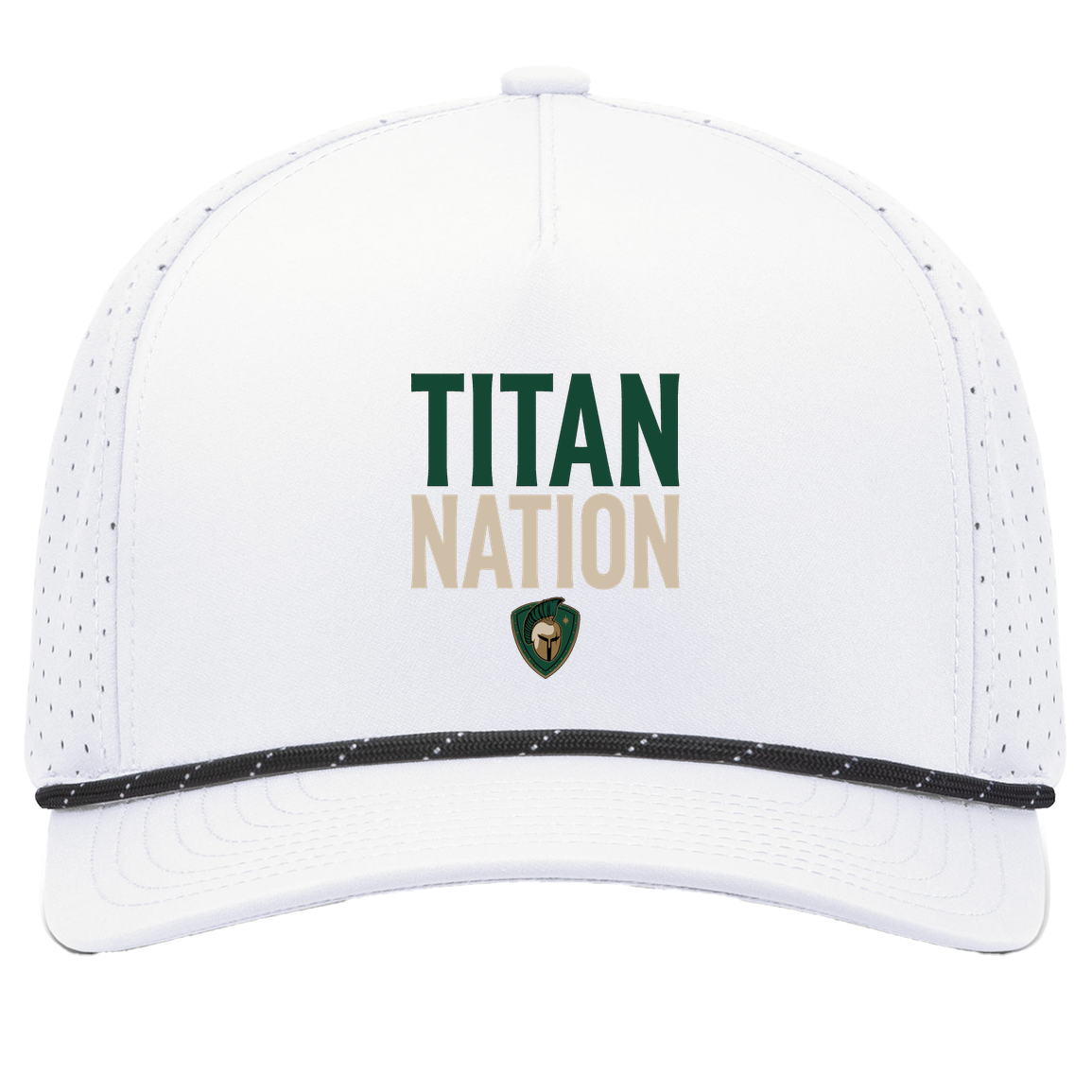 tc-titans-titan-nation-pacific-headwear-weekender-perforated-snapback-cap — White/Black — Front — source sha256 24e52990f3566f83ac8ca658f147d930614f915f0323ab5072e5a36966afd915 — Color position 7