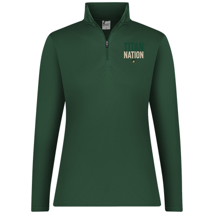 tc-titans-titan-nation-c2-womens-1-4-zip-pullover — Dark Green — Front — source sha256 25c43d3b4672f571f8e1e1a9a7618c3e47e00e0705e2b1f2c179fe8dd07a1df0 — Color position 5