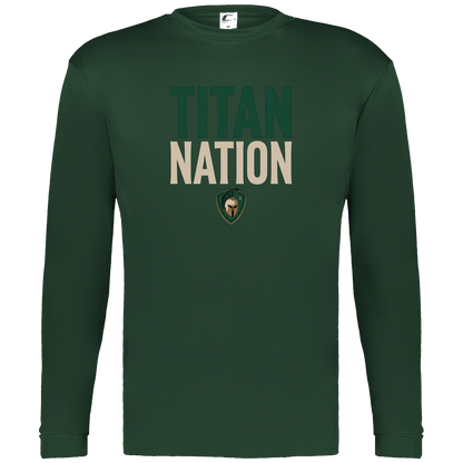 tc-titans-titan-nation-c2-mens-performance-long-sleeve-tee — Dark Green — Front — source sha256 2baa4c2d6730a385aaccf220a8c358b52a3884df008f4bc12cfb80fabe806e4a — Color position 5