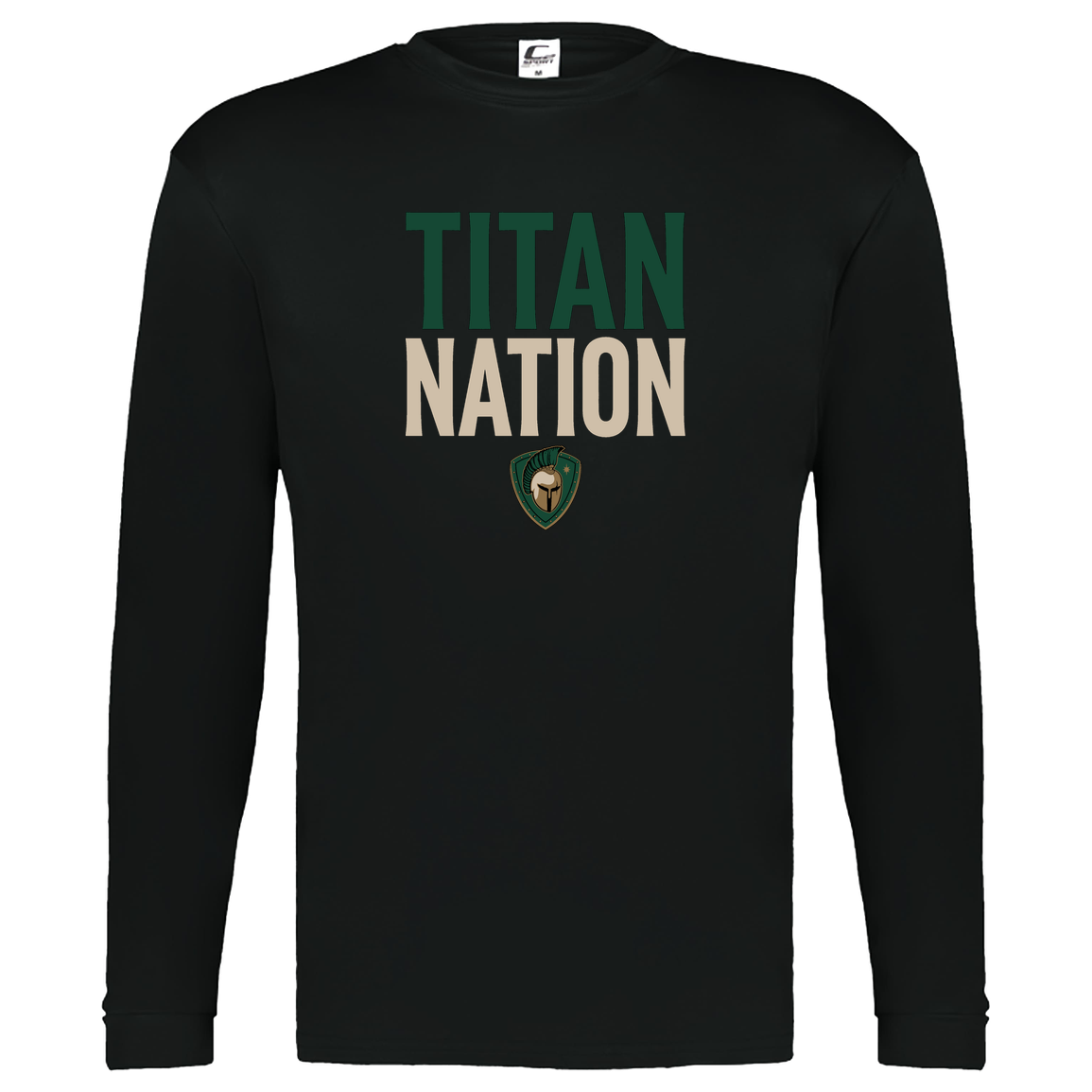 tc-titans-titan-nation-c2-kids-performance-long-sleeve-tee — Black — Front — source sha256 2c22364dd7a584ba0cb5c9442a73d9e4a6f81ca48674a3ecf5ebb7f81249a633 — Color position 1