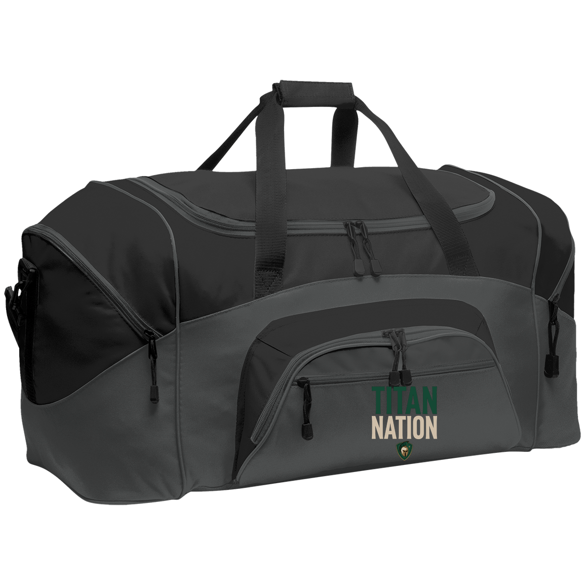 tc-titans-titan-nation-port-company-sport-duffel — Dark Charcoal/Black — Front — source sha256 3779080b91e9b2b153eb655ea8986e96aa2cf97e626b16c326f89cfe982a9a4d — Color position 2