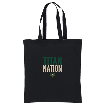 tc-titans-titan-nation-port-authority-core-cotton-tote — Deep Black — Front — source sha256 3880ec8871d39f23f9536d8b3f4ad98bc346299e3d65026411f7b0f59e3baa81 — Color position 1