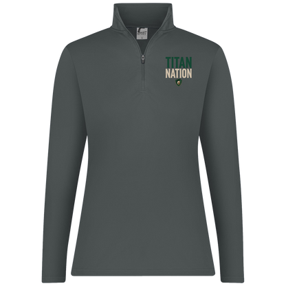 tc-titans-titan-nation-c2-womens-1-4-zip-pullover — Graphite — Front — source sha256 52261d133917810446bdaaceb0f7207b80f5cde26376052703a5433687746759 — Color position 4
