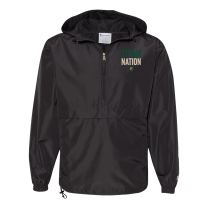 tc-titans-titan-nation-champion-unisex-packable-anorak-jacket — Black — Front — source sha256 55e66bed1fde76bb97e465147d3434f2261b6524330b59071d4871c2ae65495d — Color position 1