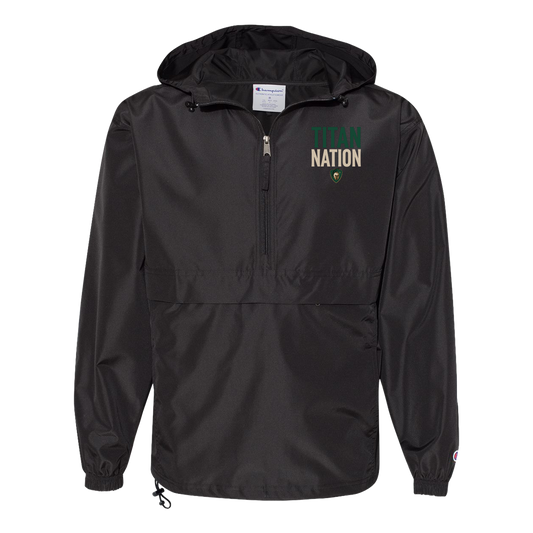 tc-titans-titan-nation-champion-unisex-packable-anorak-jacket — Black — Front — source sha256 55e66bed1fde76bb97e465147d3434f2261b6524330b59071d4871c2ae65495d — Color position 1