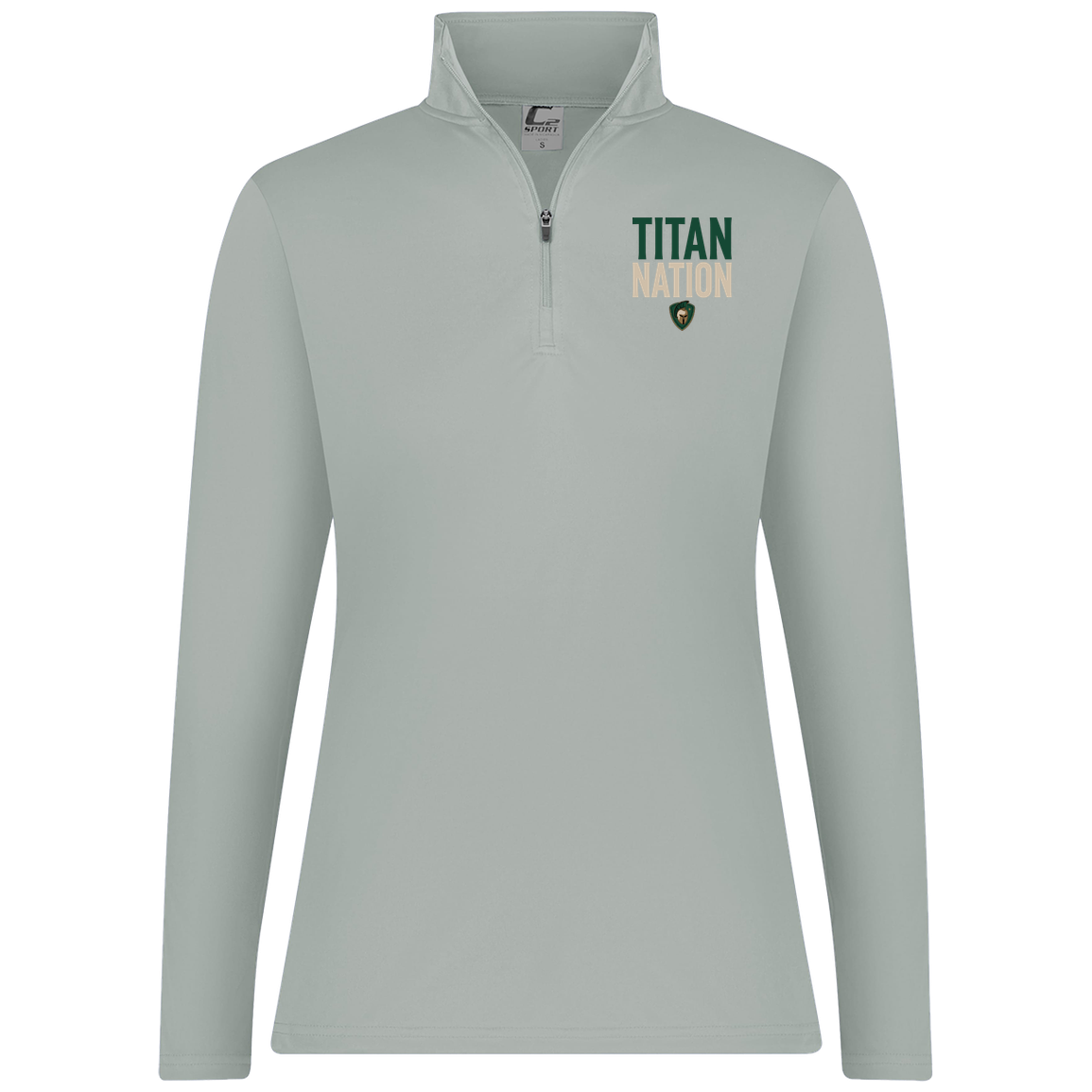tc-titans-titan-nation-c2-womens-1-4-zip-pullover — Silver — Front — source sha256 5bfabd24b913626168488e419b286c01473f7d46d059f907dcf8e037022820ae — Color position 2