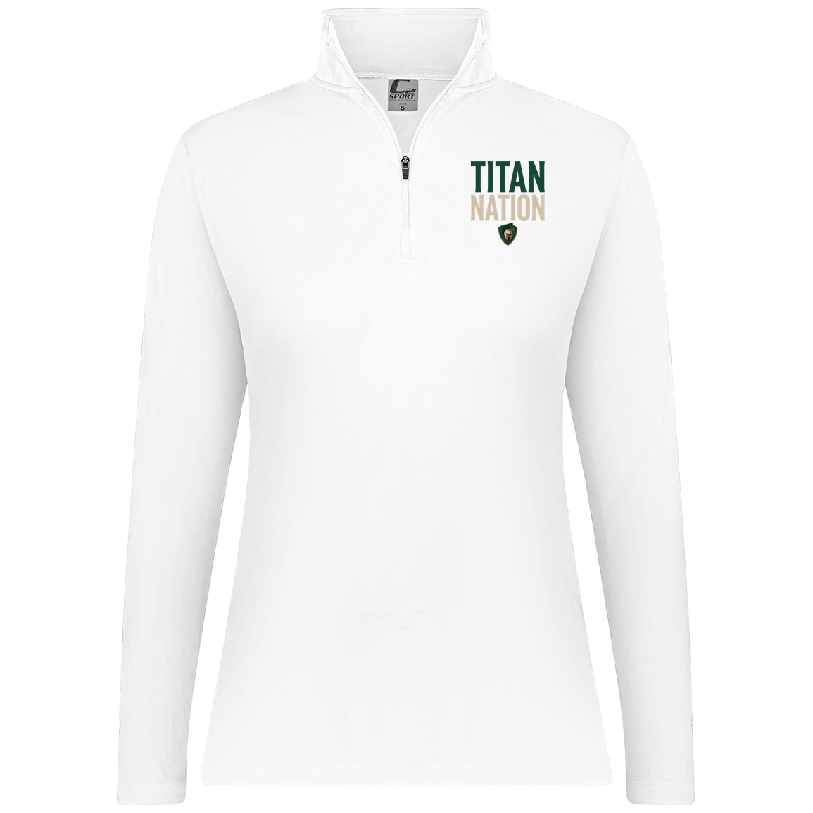 tc-titans-titan-nation-c2-womens-1-4-zip-pullover — White — Front — source sha256 610b26dec34ca0b61ed5c4583aca3f9277854e597a01eb9f45b443159070c039 — Color position 3
