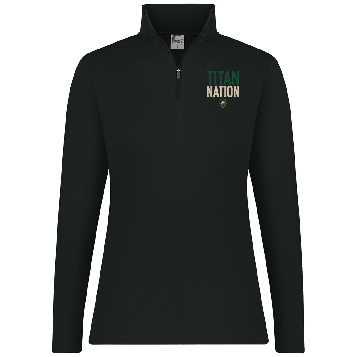 tc-titans-titan-nation-c2-womens-1-4-zip-pullover — Black — Front — source sha256 621a29d828e69e6b1fc4604a83287e5c6d69f6ab036111a722e06a2fa78717fb — Color position 1