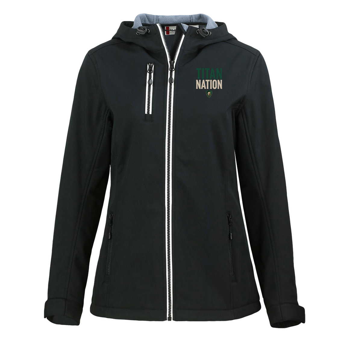 tc-titans-titan-nation-clique-womens-eco-stretch-softshell-jacket — Black — Front — source sha256 637aeac7dd99469e7b19a931ea2c725c3d9821aa12b342578e7564f2aa34f887 — Color position 1