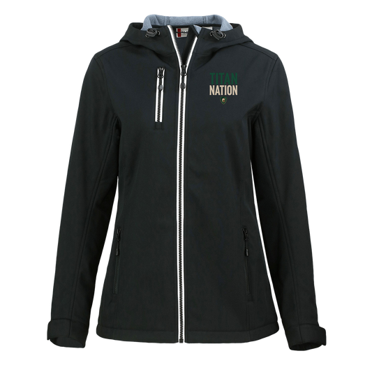 tc-titans-titan-nation-clique-womens-eco-stretch-softshell-jacket — Black — Front — source sha256 637aeac7dd99469e7b19a931ea2c725c3d9821aa12b342578e7564f2aa34f887 — Color position 1
