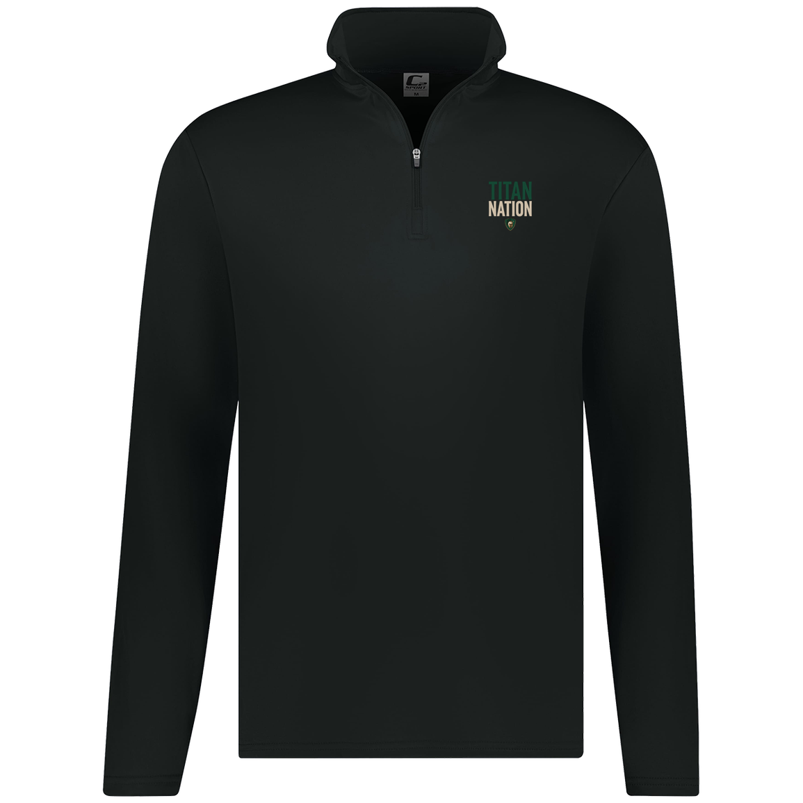 tc-titans-titan-nation-c2-mens-1-4-zip-pullover — Black — Front — source sha256 66b1511d24806b591288bee3907534709c315a0c350b663f4a54c562422ce022 — Color position 1