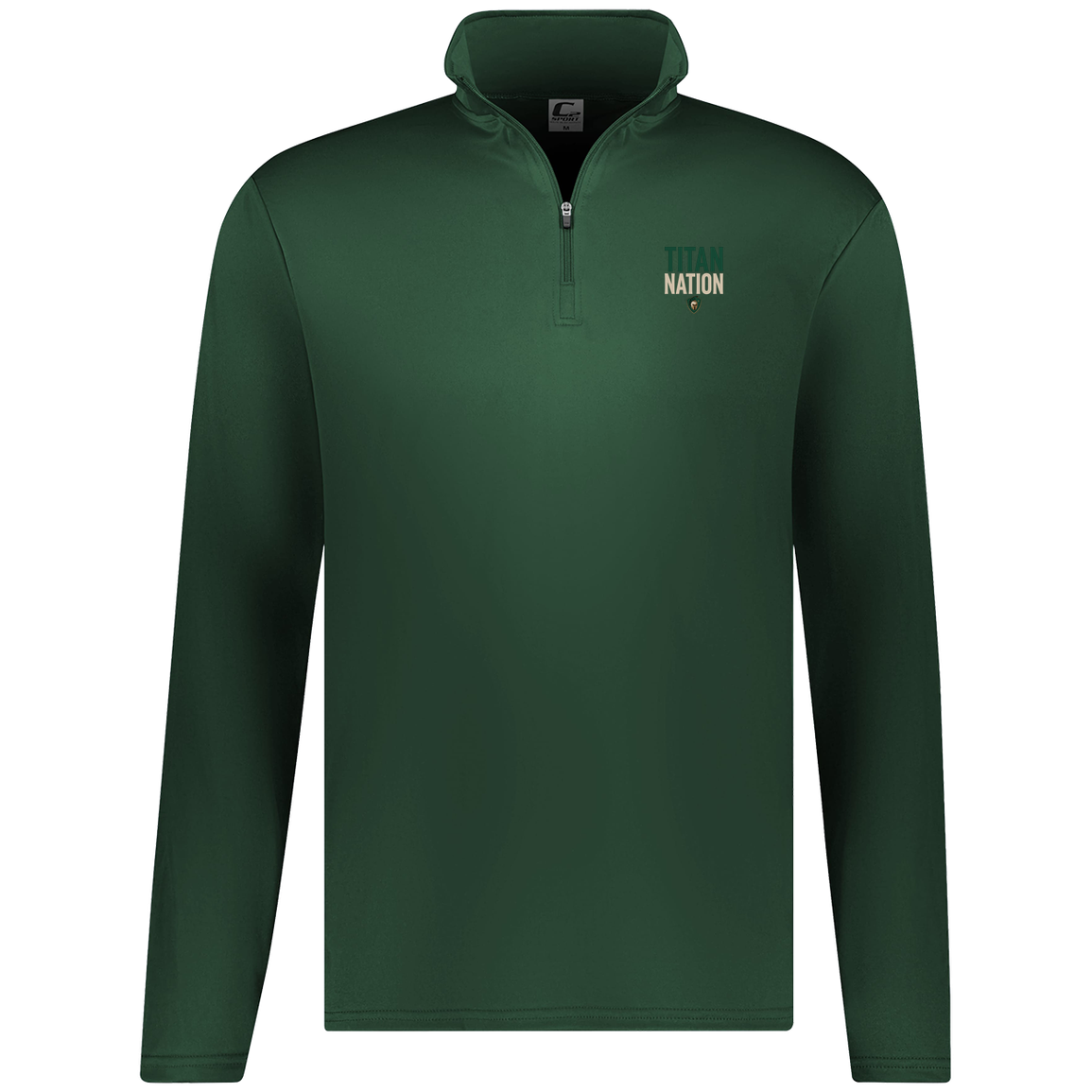 tc-titans-titan-nation-c2-mens-1-4-zip-pullover — Dark Green — Front — source sha256 73b91d25996d3c1522c3be584e4731ca43dc6dd1e1a9016c585e3cbbc85b4fb3 — Color position 5